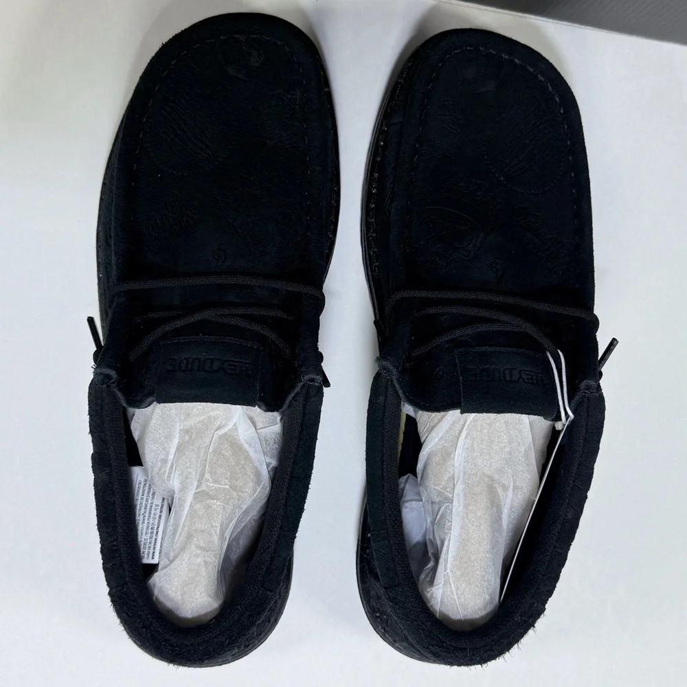 Men's Hey Dude x Wally Jelly Roll Black Loafers Slip on Shoes - Picture 8 of 12